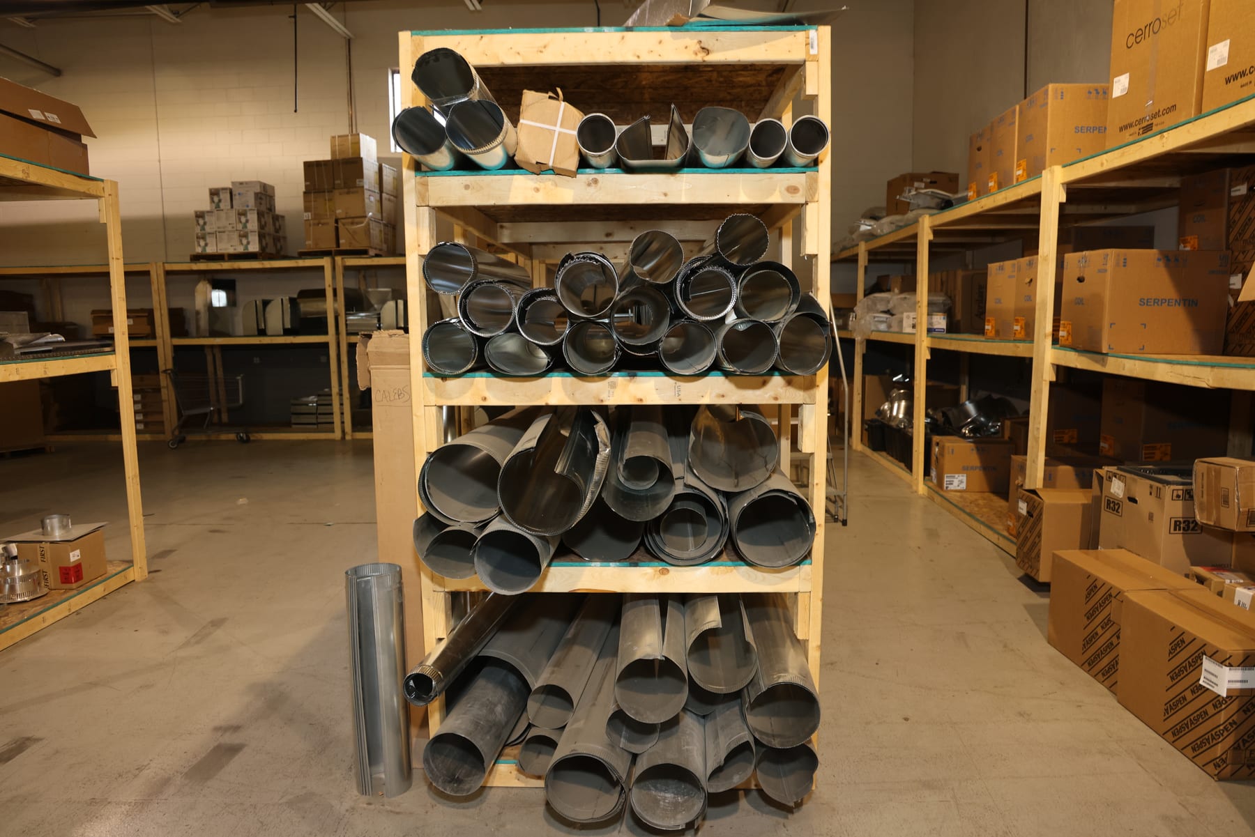 Ductwork and metal fittings stocked at the All Weather Comfort Solutions shop