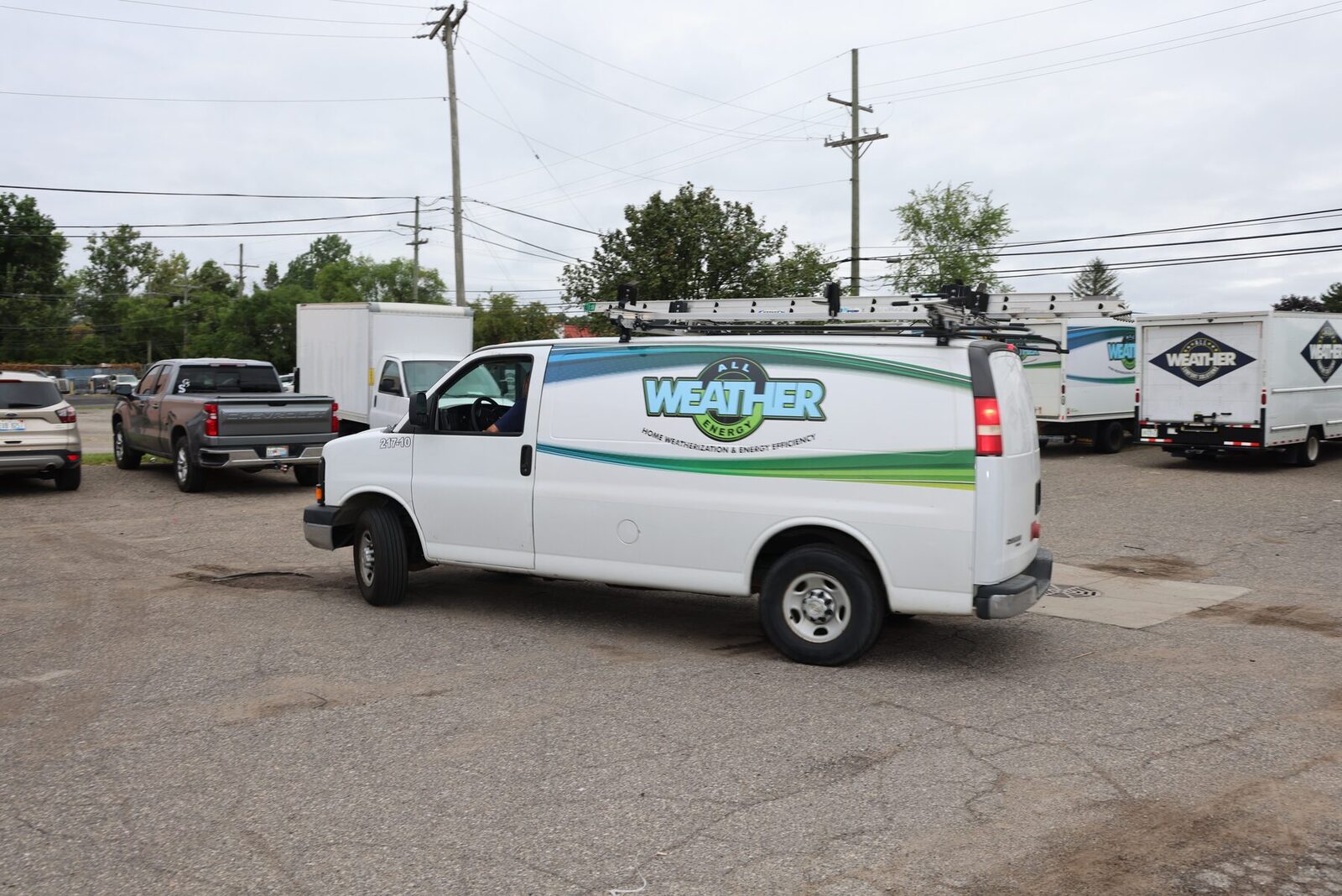 An All Weather Energy van heading out through the service area